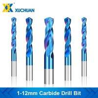 ดอกสว่านคาร์ไบด์ 1-12 มม. Nano Blue Coated Twist Drill Bit สําหรับ CNC NC Machinery Tool Hard Metal Steel Drilling