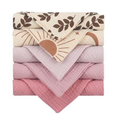 ☁❂❀ 5PCS Baby Facecloth Kids Towel Sweat Absorbent Cloth Square Cotton Handkerchief