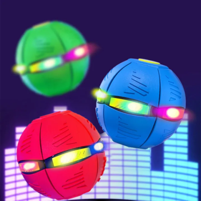 Fly UFO ลูกบอลโยนแผ่นดิสก์ พร้อมไฟ LED 3 ดวง ของเล่นสําหรับเด็ก เกมกลางแจ้ง ลูกบอลกีฬา ของเล่นฟุตบอลวิเศษ