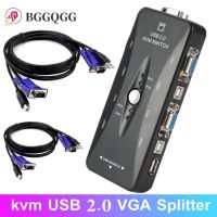 4 port kvm switch USB 2.0 VGA Splitter Printer Mouse Keyboard Pendrive Share Switcher 1920*1440 VGA Adapter Switch Box