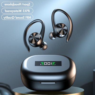 R200 TWS โฟนบลูทูธหูฟังออกกำลังหูฟังไร้สายหูฟังมีไมค์ตะขอกันน้ำบลูทูธเพลงเกมสำหรับ