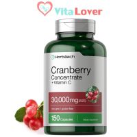 Horbaach Cranberry 30000 mg Plus Vitamin C 150 Capsules Non-GMO Gluten Free