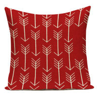 Red Geometric Stripe Wave Line Arrow Circle Polyester Decorative Pillows Sofa Home Cushion Cover for Bedroom Decoration