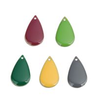 【YF】✎  Drop Enamel Pendants Enamelled Sided Charms Unplated 21x13mm( 4/8 ) Earring Makings 10 PCs