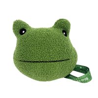 ANEMONE Girl Shoulder Bag Soft Shopper Bag Frog Messenger Bag Fur Cute Cartoon Funny Green Frog Student Plush Doll