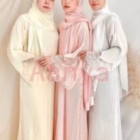 Abaya ชุดเดรสพลีท แขนลูกไม้ สําหรับสตรีชาวมุสลิม Jubah 1765