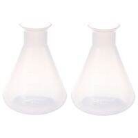 2X 500Ml Clear Plastic Laboratory Chemical Conical Flask Storage Bottle