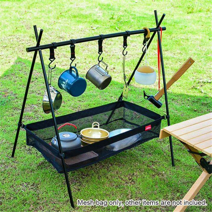 Picnic Under Table Storage Bag Desk Storage Box Tripod Mesh Basket