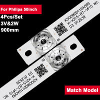 4pcs 900mm 3V tv led backlight strip สําหรับ philips 50inch 9led square lens 50UK950 50D1UDVB 50DU1000U 50D100U 4708-K500WD-A3113N01