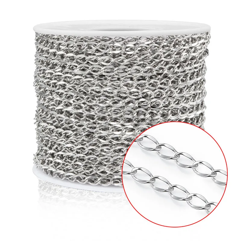New Stainless Steel Chain For Jewelry Making Men Women Bracelets DIY Charm  Pig Nose Rolo Link