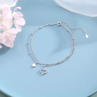 KOFSAC Fashion 925 Sterling Silver Anklets For Women Exquisite Zircon Love Heart Foot Chain Jewelry Girl Beach party Accessories