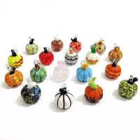 6Pcs Hanging Mini Glass Pumpkin Craft Ornaments Cute Exquisite Gifts Festival Party Home Garden Decor Pendant Charms Accessories