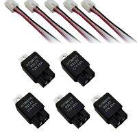 5Piece 40AMP DC Car A/C Relay Headlight Relay Fan Relay and Harness 14 AWG Wires 4PIN Automotive Relay 12V