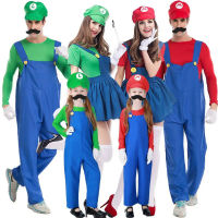 2023 Hot Chidren S Day Anime Super Bros Luigi ชุดคอสเพลย์ฮาโลวีนชุดปาร์ตี้แฟนซีขึ้นเวทีชุดเสื้อผ้าครอบครัว