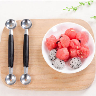 1Pc Household Stainless Steel Double-end Melon Ice Cream Baller Scoop Fruit Spoon Kitchen Gadgets