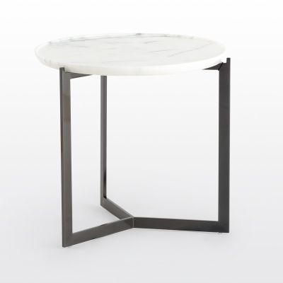 Modernform โต๊ะข้าง WEBB S52.2*H48 ขาสแตนเลสสีดำ08AF TOPหินอ่อนสีขาว WGZZ