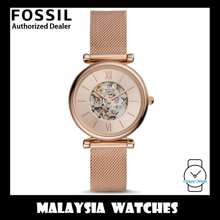 OFFICIAL WARRANTY) Fossil Women's ME3175 Carlie AUTOMATIC Rose