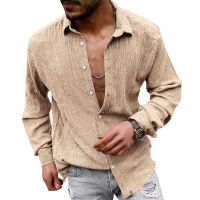 Vintage Mens Shirts Cotton Linen Long Sleeve Loose Shirt Big Size Casual Beach Shirt For Men Clothes Fashion Button Lapel Tops