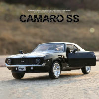 รถยนต์โลหะหล่อแข็งสีดำด้านแนววินเทจสำหรับเป็นของขวัญ Camaro SS Chevrolet จาก1:36 USA ของเล่นเก็บสะสม A318เด็กๆ