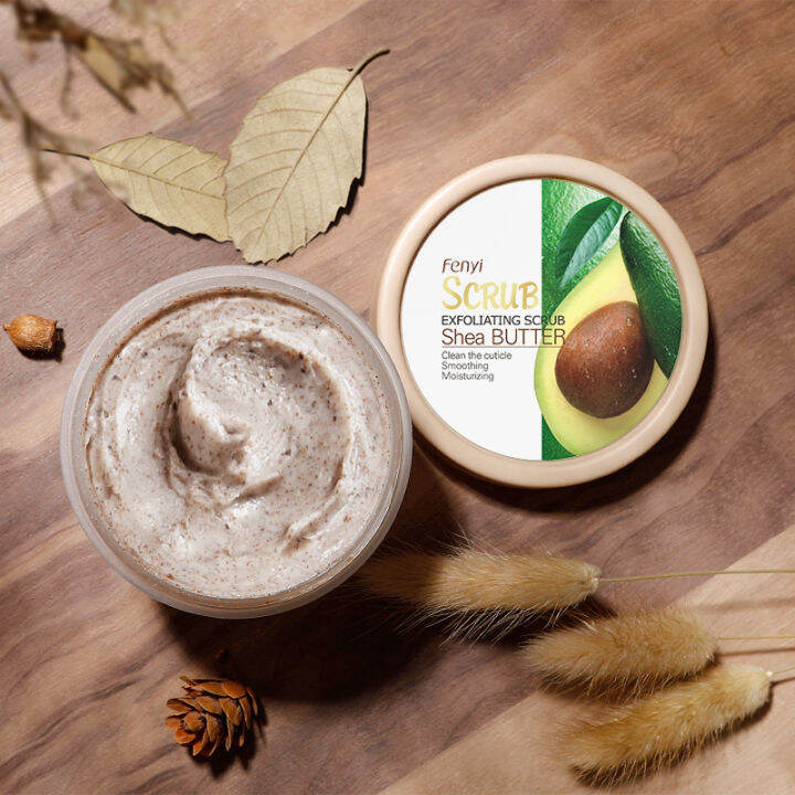 fenyi-fda-shea-butter-body-scrub-100g-smoothing-tender-skin-ลบผิวที่ตายแล้วอย่างล้ำลึก