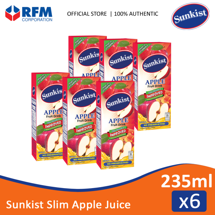 Sunkist Slim Apple Juice 235ml Set of 6s Lazada PH