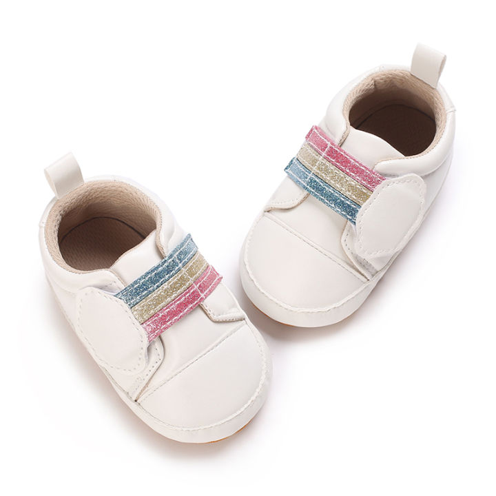 รองเท้าผ้าใบเด็กทารกรองเท้าหัดเดินรองเท้าเด็กอ่อนที่รัดใบเบ็ดกันห่วงรองเท้าหัดเดินครั้งแรก