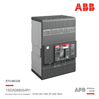 ABB เบรกเกอร์ MCCB Tmax XT3N 250 TMD 80-800 3p F F 36kA