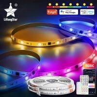 RGBIC LED Strip Compatible with Alexa Google Home Color Changing LED Light Music Sync TUYA WiFi for Bedroom Ceiling Playroom LED Strip Lighting