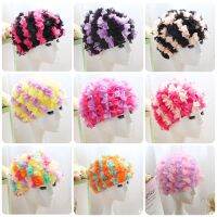 Flower Swimming Cap Cute Three-dimensional Petal Elastic Swimming Accessories Comfortable Breathable Women Long Hair Beach CapsTH