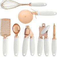 Trinkets set Right Tools Accessories clicked gadgets garlic Press graters left 7-Piece set Rose เครื่องมือดูทอง