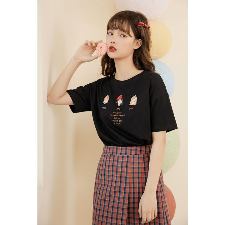 inman-funny-pretty-girl-cute-kawaii-t-shirt-black-sweet-style-beaded-three-cute-lady-pattern-with-letter-embroidery-cotton-tops