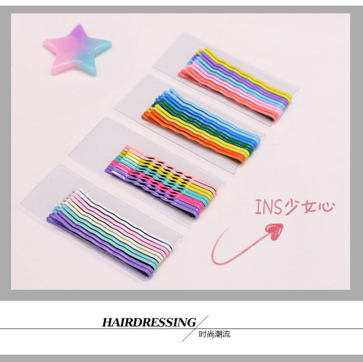 เลดี้น้ำตาล-10ชิ้นสไตล์เกาหลีที่มีสีสันที่เรียบง่ายลูกอมสีกิ๊บติดผมราคาไม่แพงคลิปน่ารักสำหรับผู้หญิง