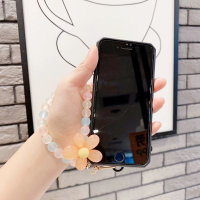 Fashionable Phone Strap Anti-loss Phone Strap Small Fresh Colored Flower Strap Candy Color Wrist Strap Beaded Bracelet Phone Strap
