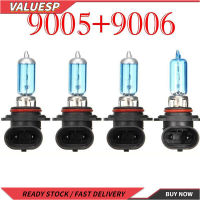 4 Pcs ชุดไฟหน้ารถ9006 HB4 9005 HB3 100W ต่ำ/ไฟสูงสีขาวฮาโลเจน5000K หลอดไฟ