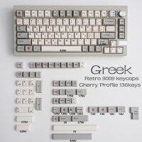 คีย์บอร์ดแบบกำหนดเอง PBT Retro 9009 136คีย์/ชุด Keycaps เชอร์รี่โปรไฟล์ DIY ออกแบบเองสำหรับ Gateron Cherry MX SWITCH 60/70/80/108กุญแจกลคีย์บอร์ดเล่นเกม