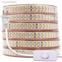 ▨ 220V 110V 5730 LED Light Strip 240LEDs/M Double Row LED Strip Waterproof Ribbon Tape with EU/US/UK Switch Plug White/ Warm White