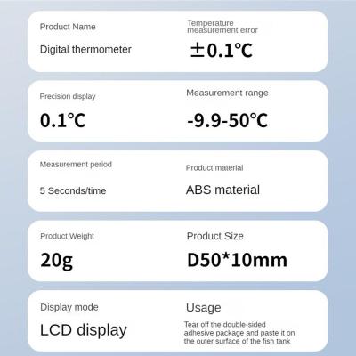 เครื่องวัดอุณหภูมิที่ชัดเจนและแตกต่างกันการวัดอุณหภูมิที่ถูกต้อง Lcd เครื่องวัดอุณหภูมิแบบชาร์จไฟได้เครื่องวัดอุณหภูมิตู้ปลา