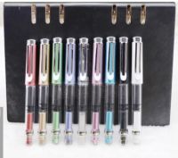 Fashion Transparent Fountain Pen Students Office Stationery  0.5mm  Calligraphy Piston Ink Pens Gift  Pens