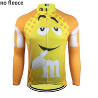 Yellow Cycling Jersey Long sleeves cycling clothing bike winter fleece and no fleece ropa ciclismo mtb jersey