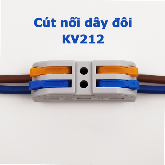 Cút nối dây điện đôi 2p 2 cổng vào 2 cổng ra kv212 pct-222 - ảnh sản phẩm 1