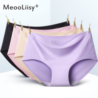 MeooLiisy Plus Size Ice Silk Seamless Panties Women Thin Plain Briefs thumbnail