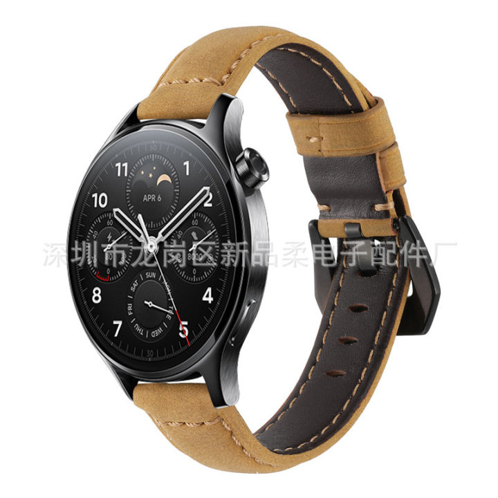 เหมาะสำหรับ-xiaomi-watch-s1-pro-สายนาฬิกาหนังแท้ด้าน-22mm-สายนาฬิกาหนังแท้ชั้นแรกสายข้อมือหนังแท้-xiaomi