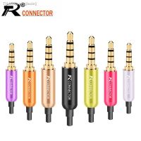 ◕✗✣ 10pcs/lot Aluminum Tube 3.5mm 4 Poles Stereo Connector with Tails Gold Plated Male Plug Audio Jack 3.5mm R Connector Wholesales