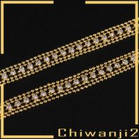 [CHIWANJI2] 1 Yard Rhinestone Beaded Ribbon Crafts Applique Lace Sewing Trims Chain DIY