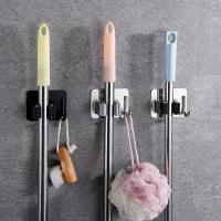 [HOT GELLXKOWOIGHIO 527] MR AND MS Kitchen Bathroom Adhesive Multi-Purpose Hooks Wall Mounted Mop Organizer Holder RackBrush Broom Hanger