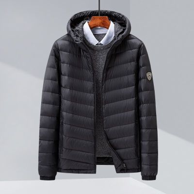 ZZOOI Top Grade Mens Hooded Ultra Lightweight Down Jacket 2022 New Arrival Fashion Trend Casual Keep Warm Water Wind-Resistant Coat