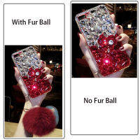 (ร้อน) หรูหรา3D เพชร Bling สำหรับ 13 12 11 14 Pro Max Mini XS Max XR X 6 6S 8 7 Plus Pompom Fur Plush ครอบคลุม