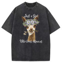 Just A Girl Who Loves Alpacas Men T-Shirts Unique Long Sleeve Sweatshirts Christmas Day Tshirts Man For Boys Clothing Military