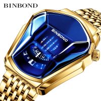 NEW BINBOND Top Brand Luxury Military Fashion Sport Watch Men Gold Wrist Watches Man Clock Casual Chronograph Wristwatch