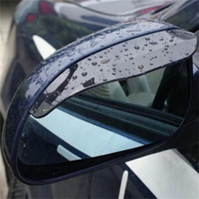 กระจกมองหลังรถยนต์ฝนคิ้วรถฝน Visor คู่หนารถกระจกมองหลังสติกเกอร์อุปกรณ์เสริมในรถยนต์